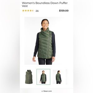 L.L.Bean Boundless Down Puffer Vest